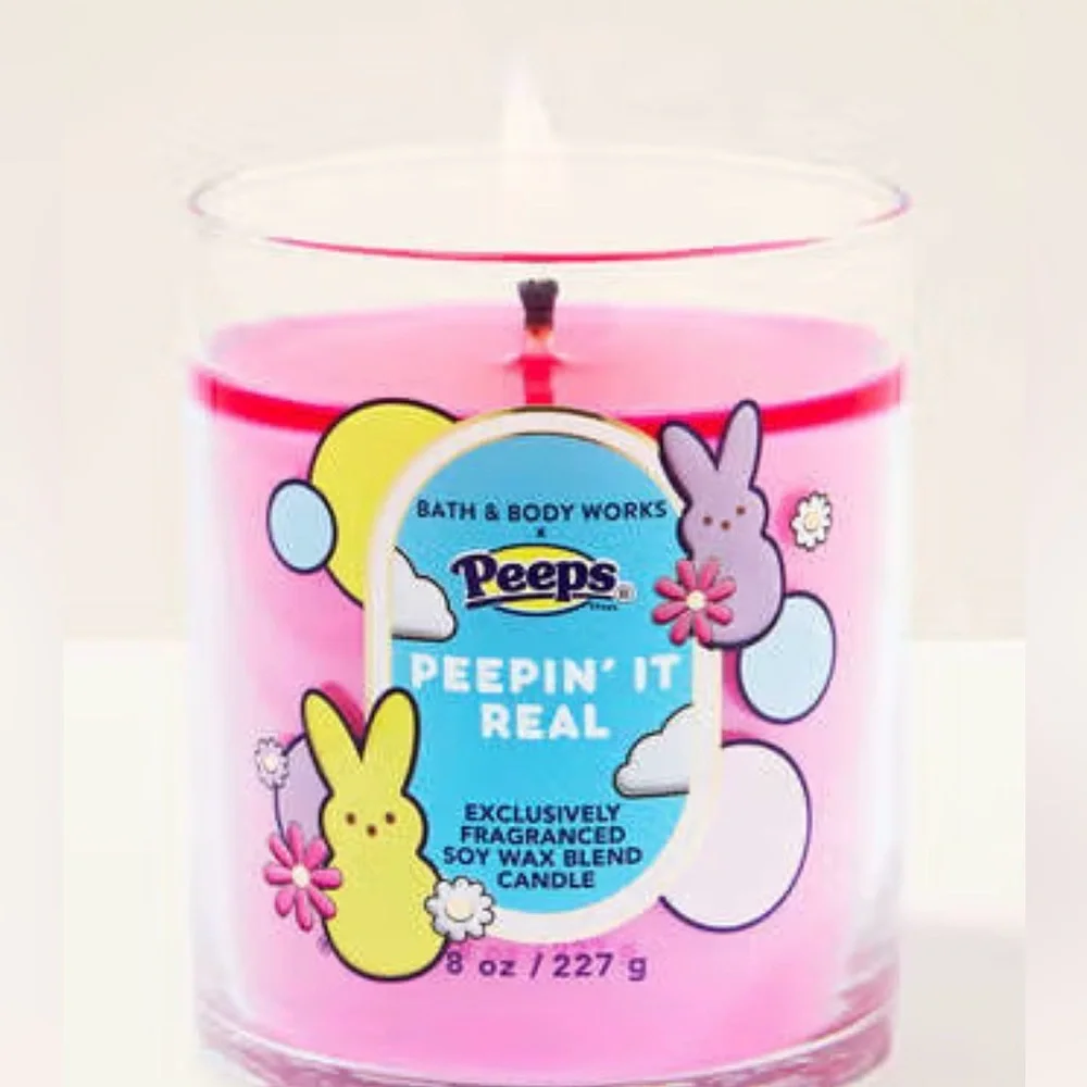 NWT Bath and Body Works Peepin' It Real Signature Single Wick Candle- 8 Oz